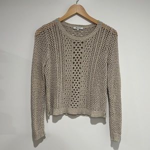Madewell open-weave cropped sweater in Oatmeal